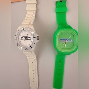 Lot of 2 Vintage Seattle Seahawks WOMEN'S CLOUD SPORTS Watches Super Bowl Ready
